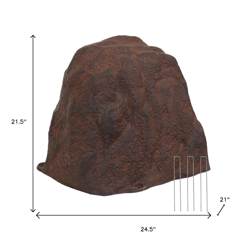 22" Brown Polyresin Faux Rock
