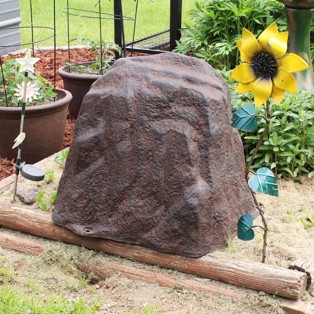 22" Brown Polyresin Faux Rock