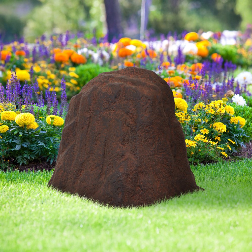 22" Brown Polyresin Faux Rock