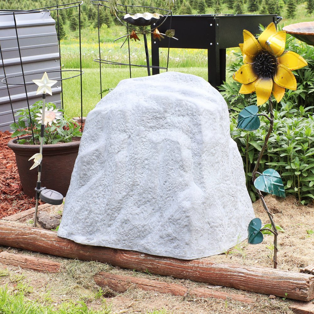 22" Gray Polyresin Faux Rock