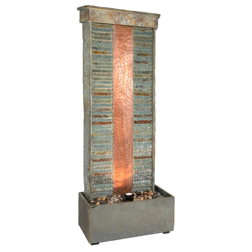 48" Gray Stone LED lights Garden Art