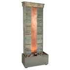 48" Gray Stone LED lights Garden Art