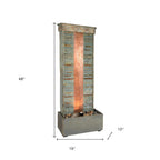 48" Gray Stone LED lights Garden Art