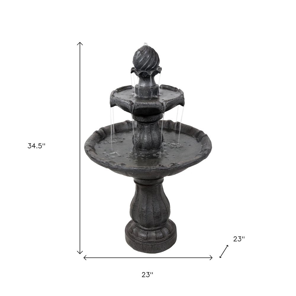 35" Black Heavy Duty Plastic Garden Art