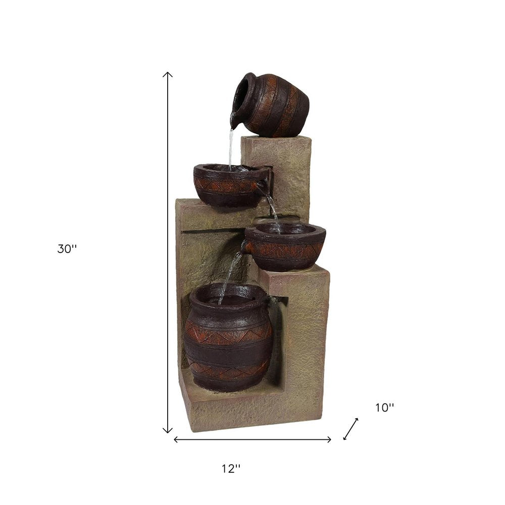 30" Brown Heavy Duty Plastic LED lights Garden Art