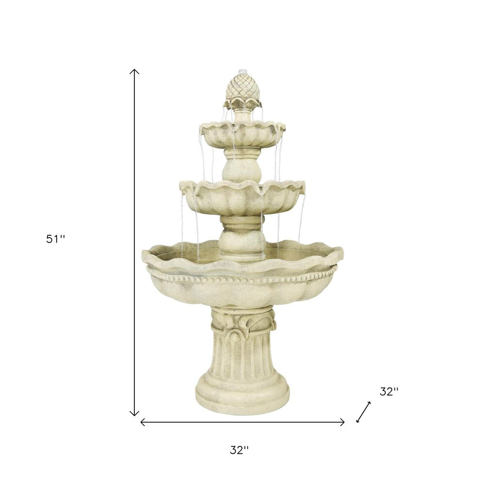 51" White Polyresin Garden Art
