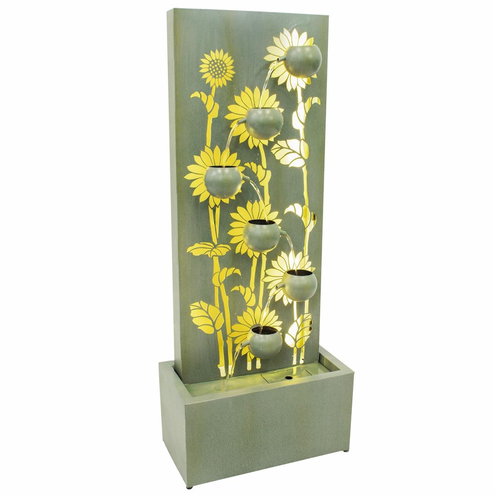 49" Light Green Steel LED lights Garden Art