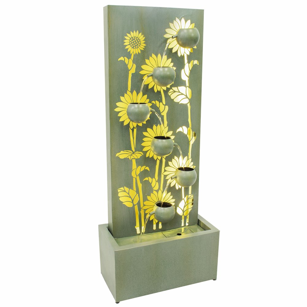 49" Light Green Steel LED lights Garden Art