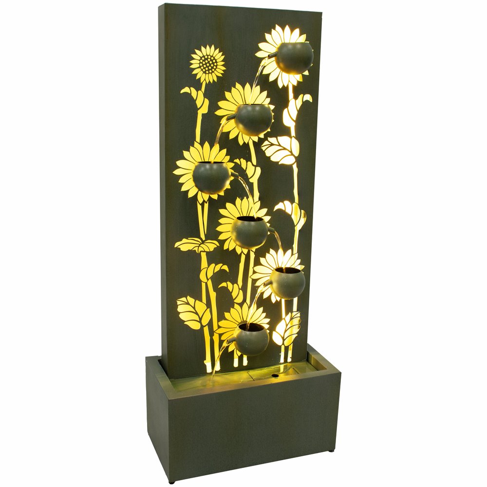 49" Light Green Steel LED lights Garden Art