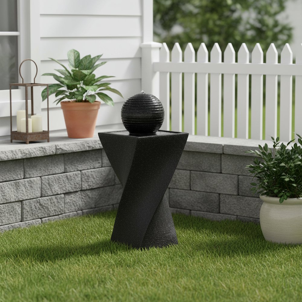 32" Black Heavy Duty Plastic LED lights Garden Art