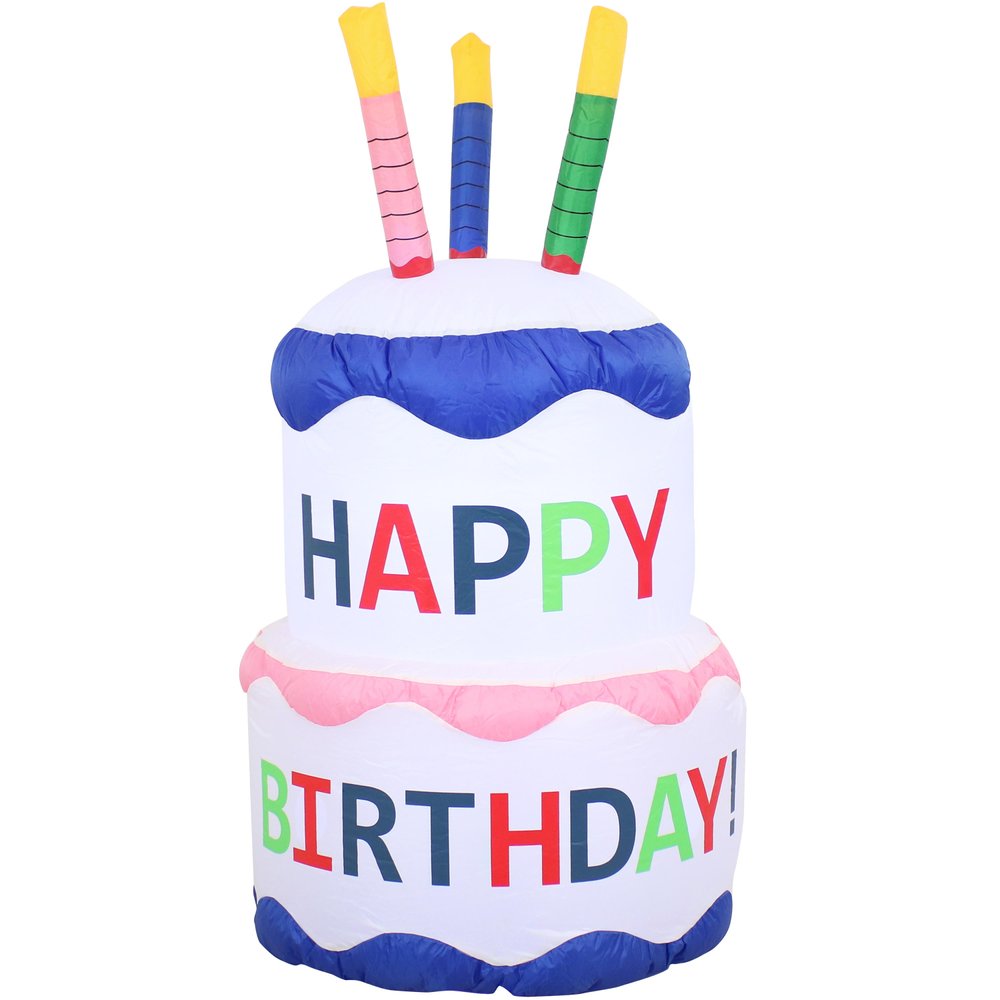 49" White Polyester Birthday LED lights Garden Art