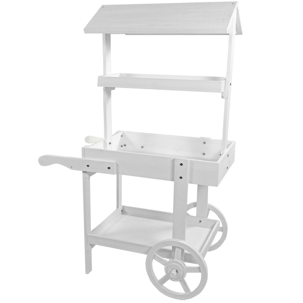 49" White Solid Wood Garden Art