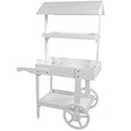 49" White Solid Wood Garden Art