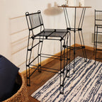 21" Black Steel Outdoor Accent Chair