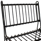 21" Black Steel Outdoor Accent Chair
