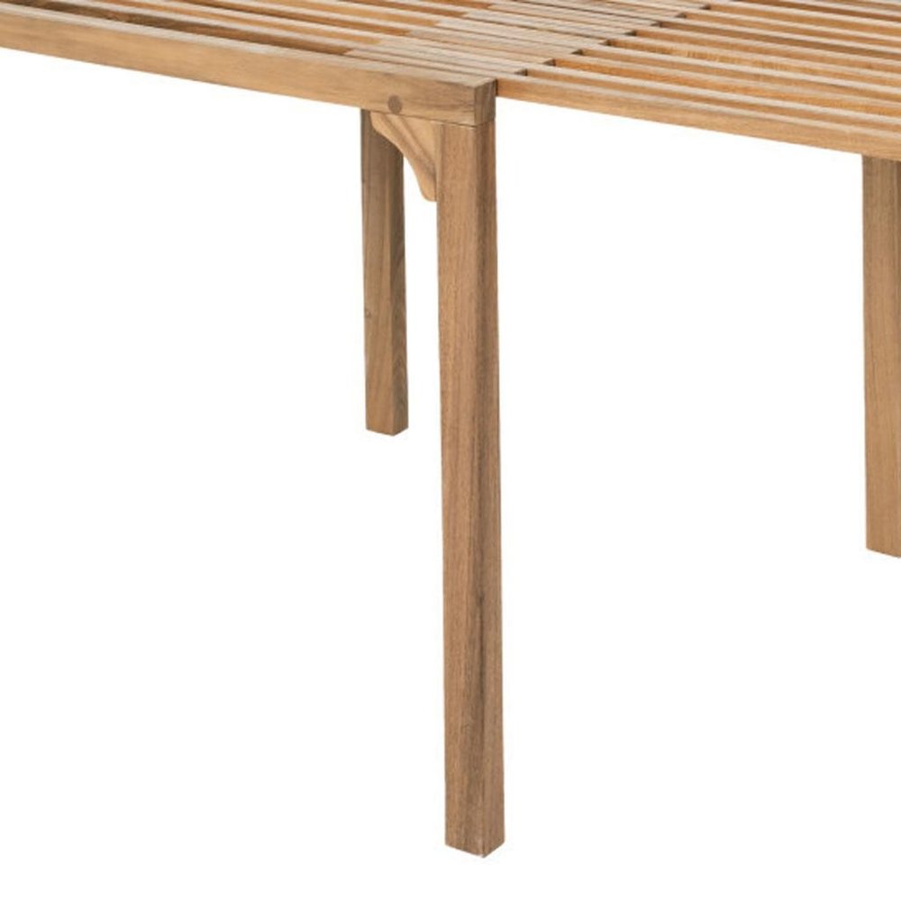 60" Natural Solid Wood Extendable Outdoor Dining Table