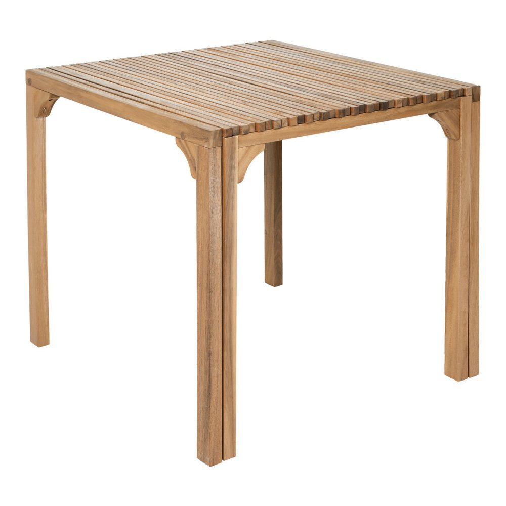 60" Natural Solid Wood Extendable Outdoor Dining Table