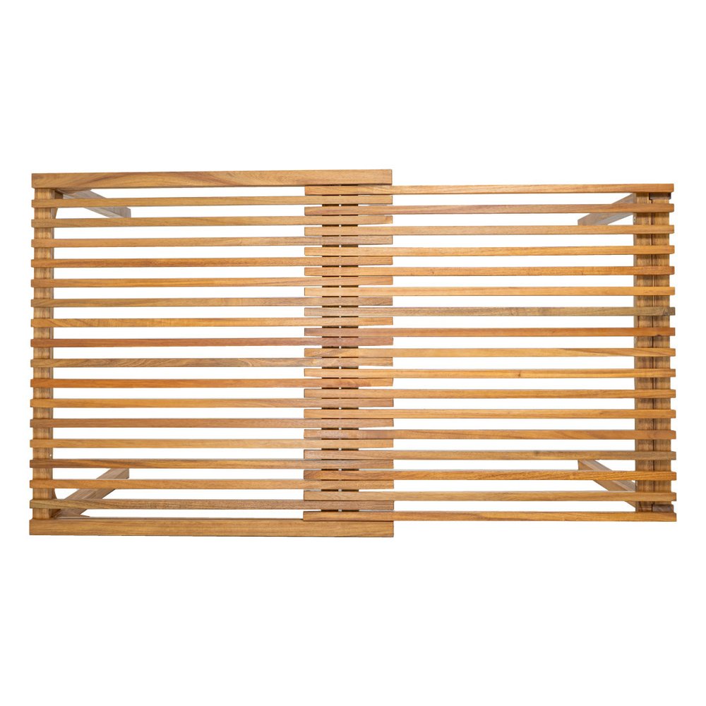 60" Natural Solid Wood Extendable Outdoor Dining Table