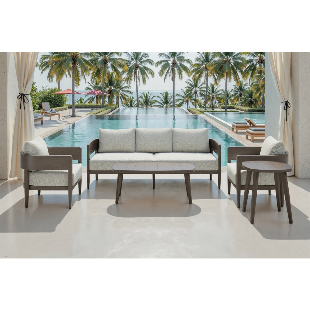 43" Brown Aluminum Outdoor Coffee Table