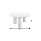 34" White Rounded Aluminum Outdoor Coffee Table