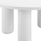34" White Rounded Aluminum Outdoor Coffee Table