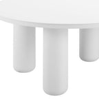 34" White Rounded Aluminum Outdoor Coffee Table
