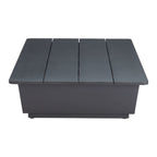 50" Black Aluminum Outdoor Coffee Table