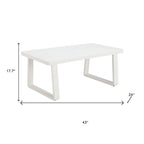43" White Aluminum Outdoor Coffee Table