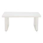 43" White Aluminum Outdoor Coffee Table
