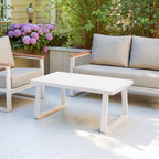 43" White Aluminum Outdoor Coffee Table
