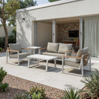 43" White Aluminum Outdoor Coffee Table