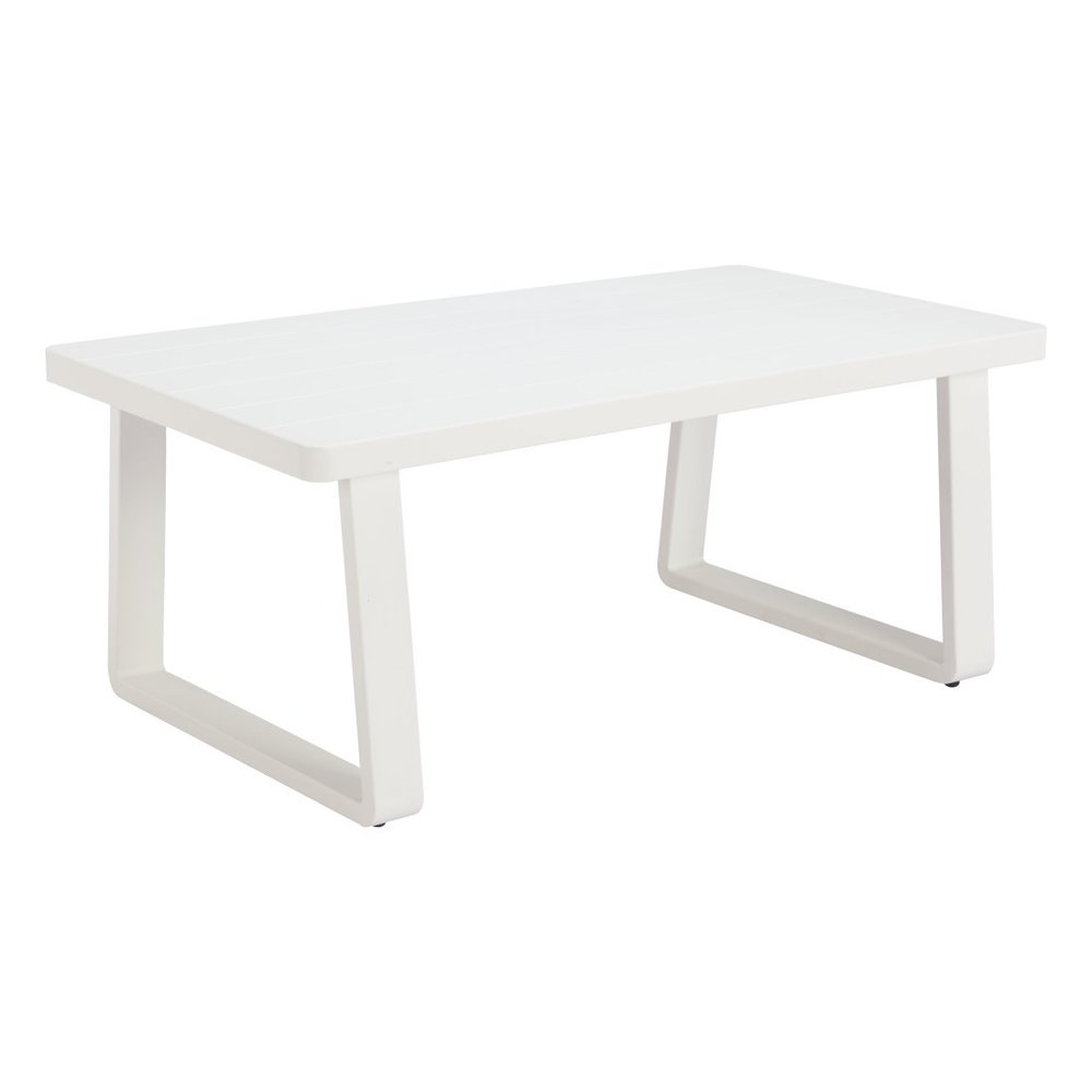 43" White Aluminum Outdoor Coffee Table