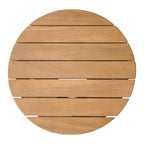 16" Natural Solid Wood Round Outdoor Side Table