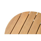 16" Natural Solid Wood Round Outdoor Side Table