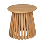 16" Natural Solid Wood Round Outdoor Side Table