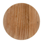 14" Natural and Gray Solid Wood and Faux Concrete Round Outdoor Side Table