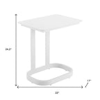 22" White Aluminum Outdoor Side Table