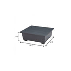 32" Gray Aluminum Square Outdoor Coffee Table
