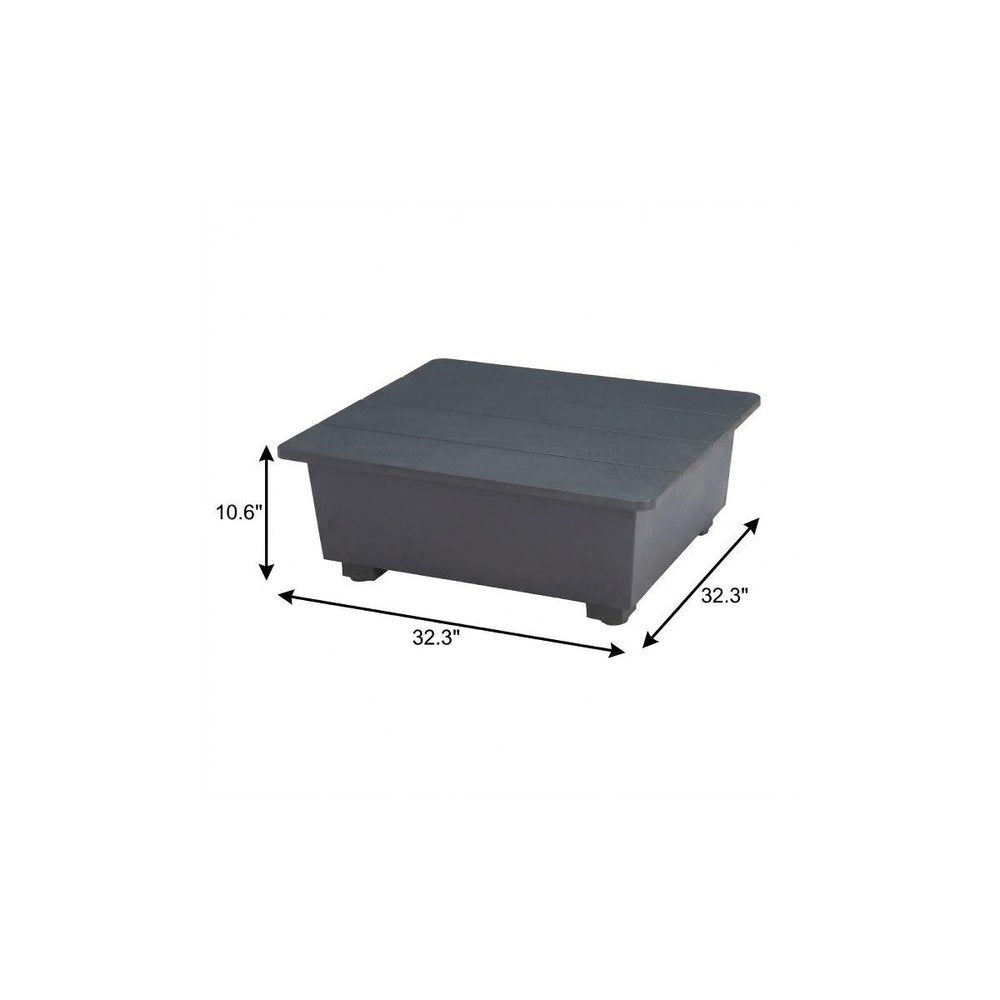 32" Gray Aluminum Square Outdoor Coffee Table