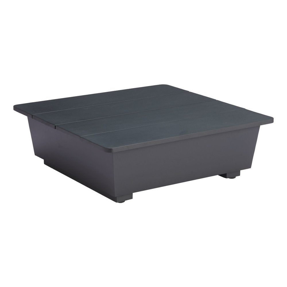 32" Gray Aluminum Square Outdoor Coffee Table
