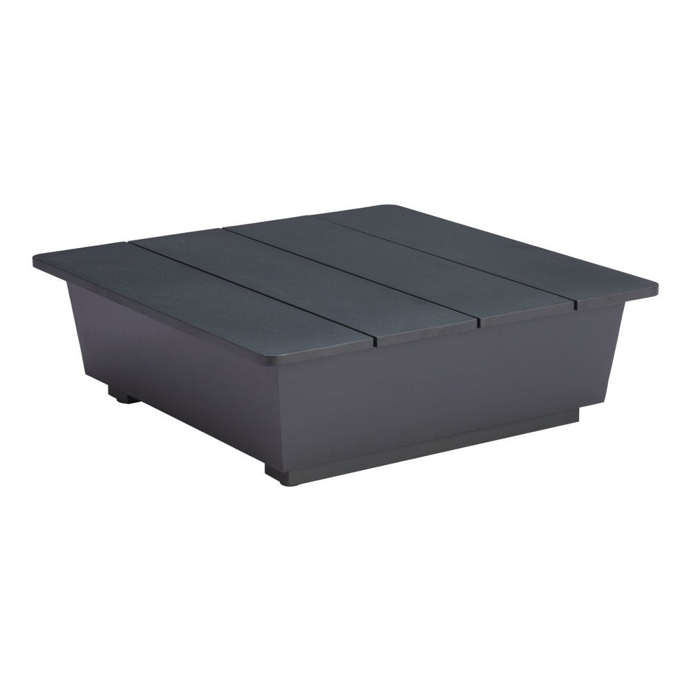 32" Gray Aluminum Square Outdoor Coffee Table