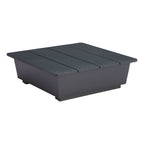 32" Gray Aluminum Square Outdoor Coffee Table