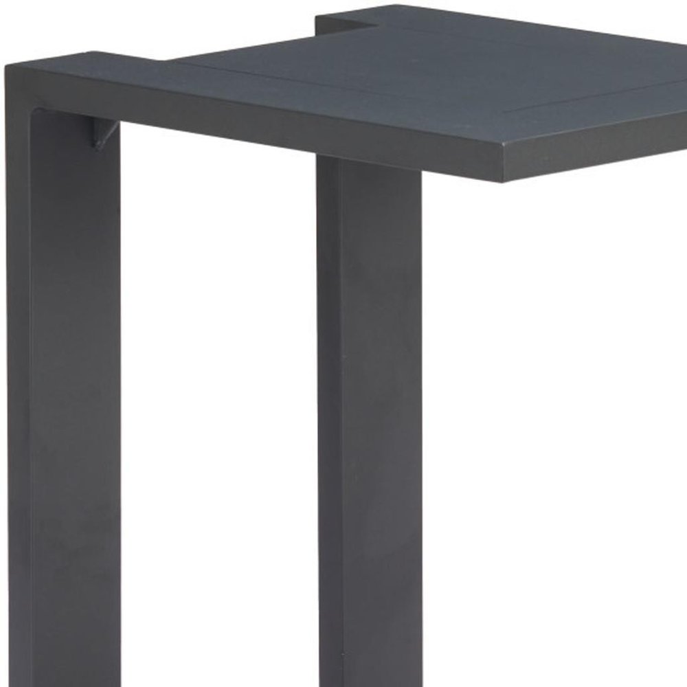 18" Black Aluminum Outdoor Side Table