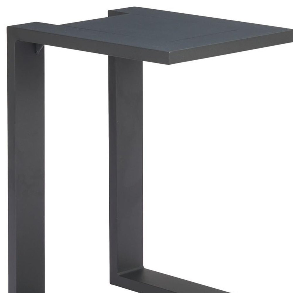18" Black Aluminum Outdoor Side Table