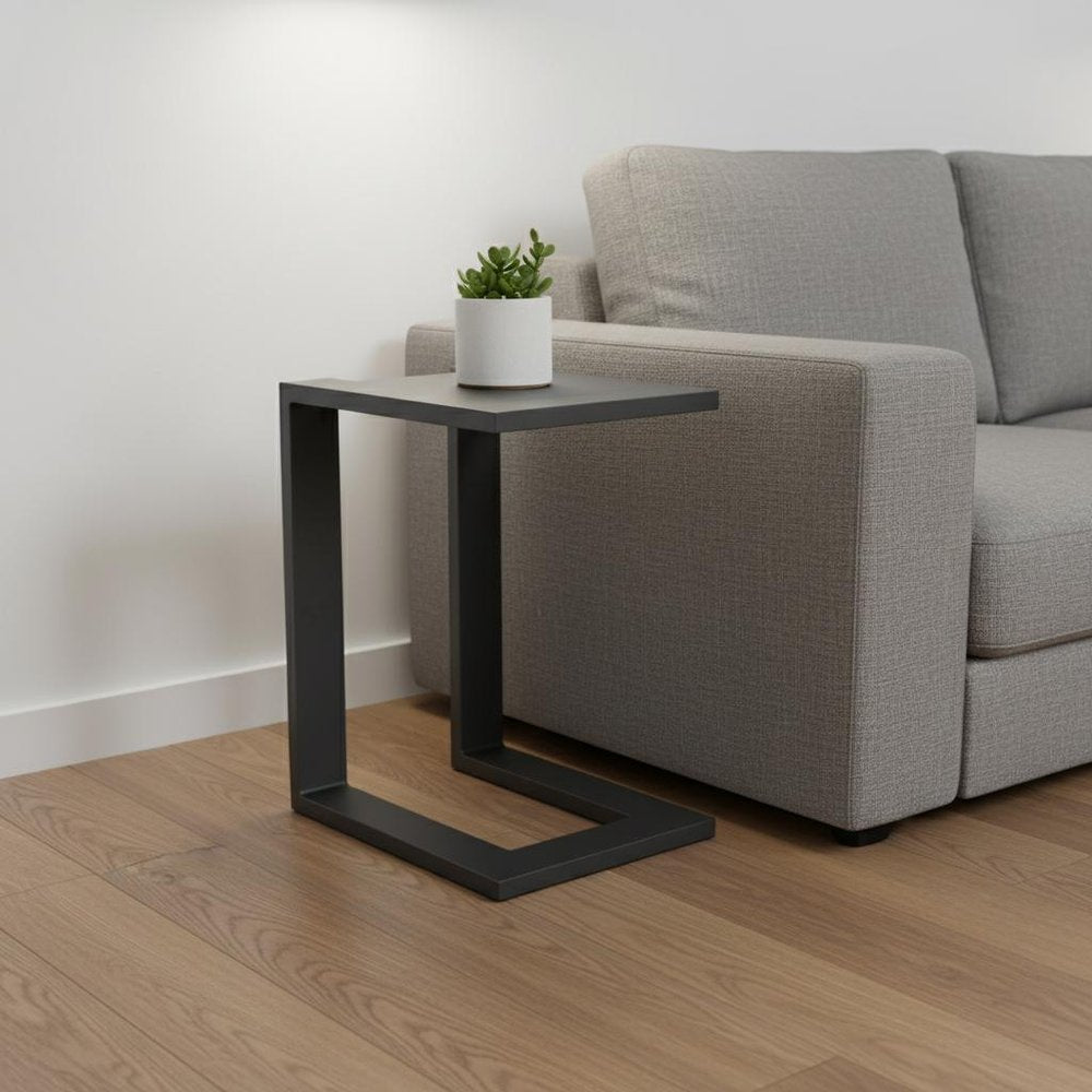 18" Black Aluminum Outdoor Side Table