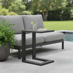 18" Black Aluminum Outdoor Side Table