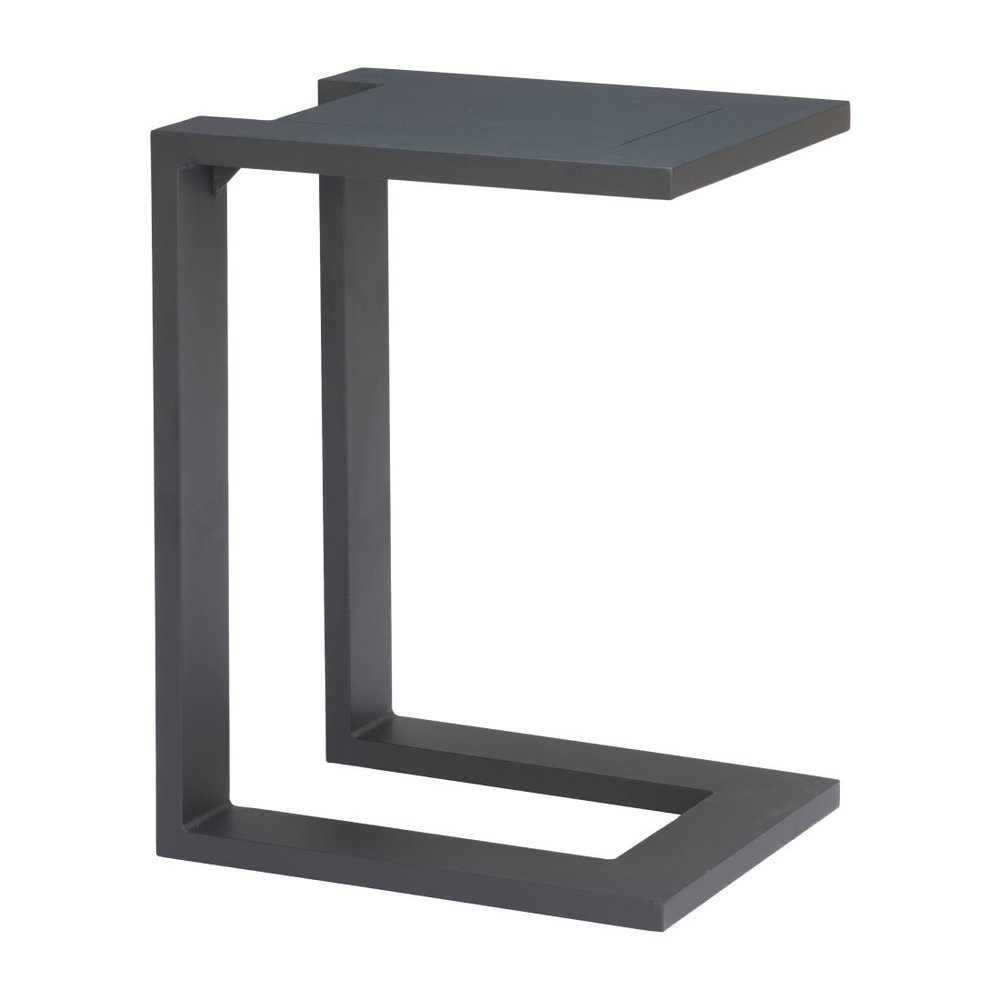 18" Black Aluminum Outdoor Side Table