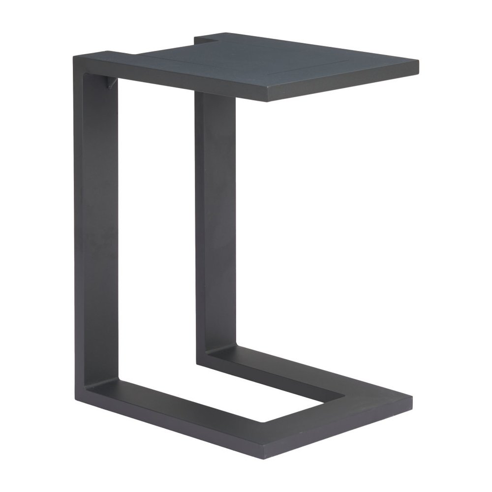 18" Black Aluminum Outdoor Side Table