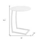 20" White Aluminum Round Outdoor Side Table