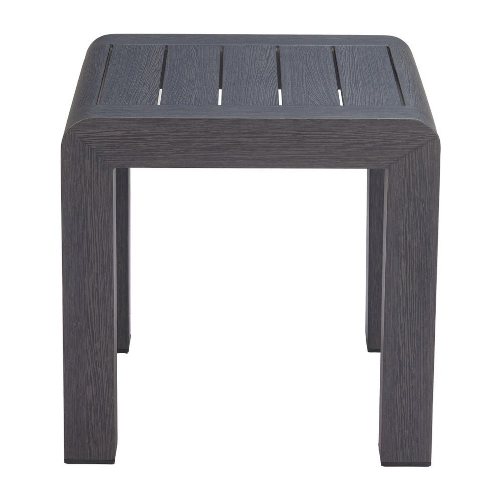 23" Black Aluminum Square Outdoor Side Table